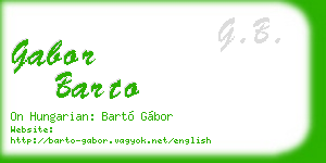 gabor barto business card